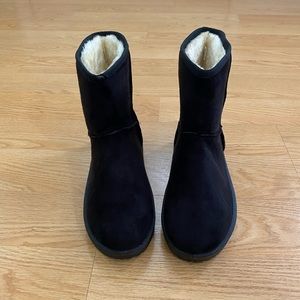 Black Ankle Faux Fur Boots